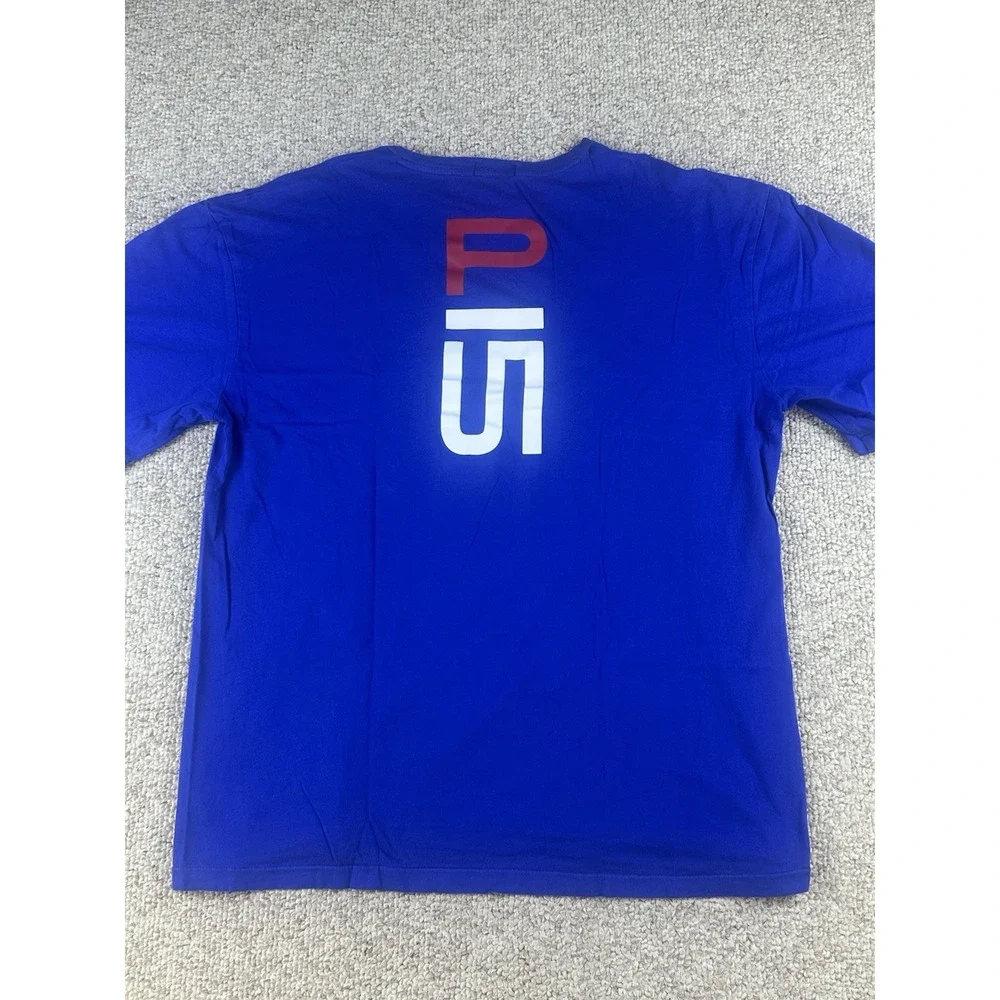 Polo Ralph Lauren Sailing Team Spell Out Tshirt Men's Size LT Blue Ocean Water